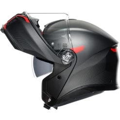 AGV Tourmodular Frequency Helmet -HJC Store agv tourmodular frequency helmet gunmetal red left shield up 03439.1679960070