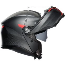AGV Tourmodular Frequency Helmet -HJC Store agv tourmodular frequency helmet gunmetal red right shield up 84289.1679720328