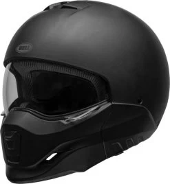 Bell Broozer Helmet Solid -HJC Store bell broozer helmet matte black front left clear shield 33075.1699383297