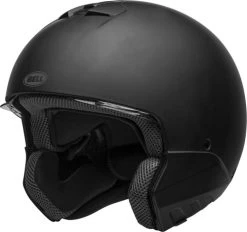 Bell Broozer Helmet Solid -HJC Store bell broozer helmet matte black no chinbar front left 27853.1578729917