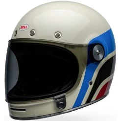 Bell Bullitt Speedway Helmet -HJC Store bell bullitt speedway helmet gloss vintage white blue front left 42197.1696991979