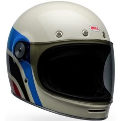 Bell Bullitt Speedway Helmet -HJC Store bell bullitt speedway helmet gloss vintage white blue front right 93327.1696991982