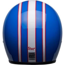 Bell Custom 500 Six Day McQueen Helmet -HJC Store bell custom 500 six day mcqueen helmet gloss blue white back 16810.1671096141