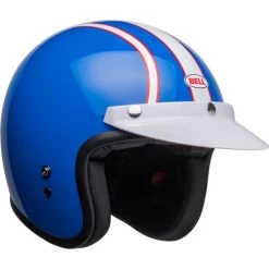 Bell Custom 500 Six Day McQueen Helmet -HJC Store bell custom 500 six day mcqueen helmet gloss blue white front right 98533.1671096111