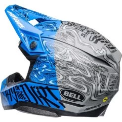 Bell Moto-10 Spherical Fasthouse DITD 23 Helmet -HJC Store bell moto 10 spherical fasthouse ditd 23 helmet blue gray back left 00151.1672225046