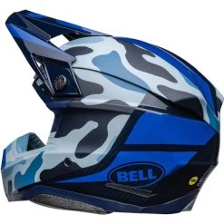 Bell Moto-10 Spherical Ferrandis Mechant Helmet -HJC Store bell moto 10 spherical ferrandis mechant helmet dark blue light blue back left 94411.1672229870