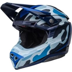 Bell Moto-10 Spherical Ferrandis Mechant Helmet -HJC Store bell moto 10 spherical ferrandis mechant helmet dark blue light blue front left 38053.1672229840