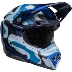 Bell Moto-10 Spherical Ferrandis Mechant Helmet -HJC Store bell moto 10 spherical ferrandis mechant helmet dark blue light blue front right 67470.1672229848