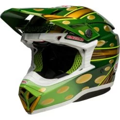 Bell Moto-10 Spherical McGrath Replica 22 Helmet -HJC Store bell moto 10 spherical mcgrath replica 22 helmet gloss gold green front left 95767.1672306700