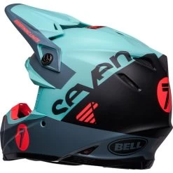Bell Moto-9S Flex Seven Vanguard Helmet -HJC Store bell moto 9s flex seven vanguard helmet matte aqua black back left 33125.1672406675