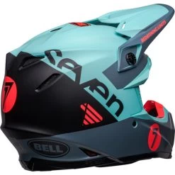 Bell Moto-9S Flex Seven Vanguard Helmet -HJC Store bell moto 9s flex seven vanguard helmet matte aqua black back right 54017.1672406679