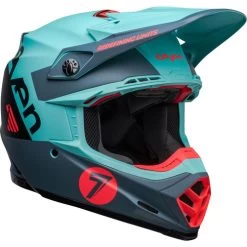 Bell Moto-9S Flex Seven Vanguard Helmet -HJC Store bell moto 9s flex seven vanguard helmet matte aqua black front right 89549.1672406668