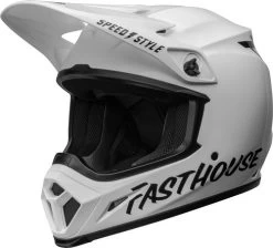 Bell MX-9 MIPS Fasthouse Helmet -HJC Store bell mx 9 mips fasthouse helmet gloss white black front left 92873.1612684940
