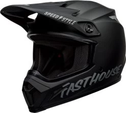 Bell MX-9 MIPS Fasthouse Helmet -HJC Store bell mx 9 mips fasthouse helmet matte black gray front left 51471.1612684888