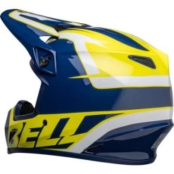 Bell MX-9 MIPS Spark Helmet -HJC Store bell mx 9 mips spark helmet gloss blue yellow back left 74930.1672411126