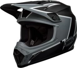 Bell MX-9 MIPS Twitch Helmet -HJC Store bell mx 9 mips twitch helmet matte black gray white front left 90836.1612681346