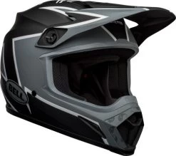 Bell MX-9 MIPS Twitch Helmet -HJC Store bell mx 9 mips twitch helmet matte black gray white front right 46141.1612681349