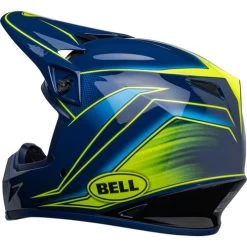 Bell MX-9 MIPS Zone Helmet -HJC Store bell mx 9 mips zone helmet gloss navy retina back left 44082.1672411724