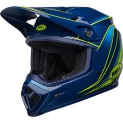 Bell MX-9 MIPS Zone Helmet -HJC Store bell mx 9 mips zone helmet gloss navy retina front left 28720.1672411714