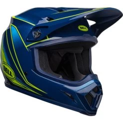 Bell MX-9 MIPS Zone Helmet -HJC Store bell mx 9 mips zone helmet gloss navy retina front right 03444.1672411718