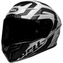 Bell Race Star Flex DLX Labyrinth Helmet -HJC Store bell race star dlx flex labyrinth helmet black white front left 53087.1671079551