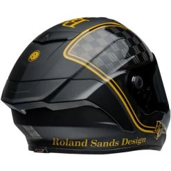 Bell Race Star DLX Flex RSD Player Helmet -HJC Store bell race star dlx flex rsd player helmet matte gloss black gold back right 67142.1696931331
