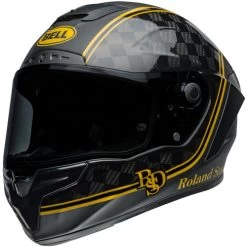 Bell Race Star DLX Flex RSD Player Helmet -HJC Store bell race star dlx flex rsd player helmet matte gloss black gold front left 24794.1696930952