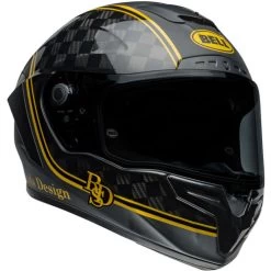 Bell Race Star DLX Flex RSD Player Helmet -HJC Store bell race star dlx flex rsd player helmet matte gloss black gold front right 64082.1696930957