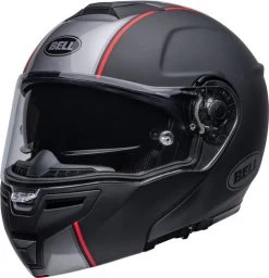 Bell SRT Modular Hart-Luck Jamo Helmet -HJC Store bell srt modular hart luck jamo helmet matte gloss black red front left clear shield 70283.1670802500