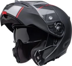 Bell SRT Modular Hart-Luck Jamo Helmet -HJC Store bell srt modular hart luck jamo helmet matte gloss black red front left 00310.1670802519