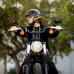 Biltwell Bonanza Spectrum Helmet 12 Biltwell Bonanza Spectrum Helmet -HJC Store biltwell bonanza helmet gloss black spectrum worn side 66603.1695311046