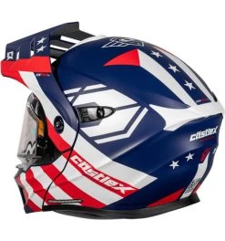 Castle X CX950 V2 General Snow Helmet - Electric Shield -HJC Store castle cx950 v2 general electric shield helmet red white blue back 83734.1698723398
