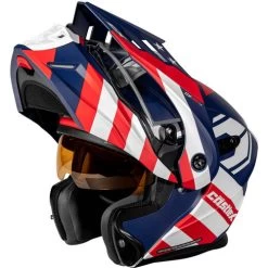 Castle X CX950 V2 General Snow Helmet - Electric Shield -HJC Store castle cx950 v2 general electric shield helmet red white blue chin bar up 91217.1698723412