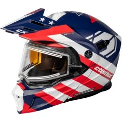 Castle X CX950 V2 General Snow Helmet - Electric Shield -HJC Store castle cx950 v2 general electric shield helmet red white blue left 69017.1698723226