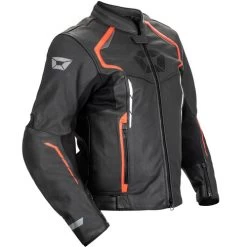 Cortech Chicane Jacket -HJC Store cortech chicane leather jacket black red front right 58344.1675819204