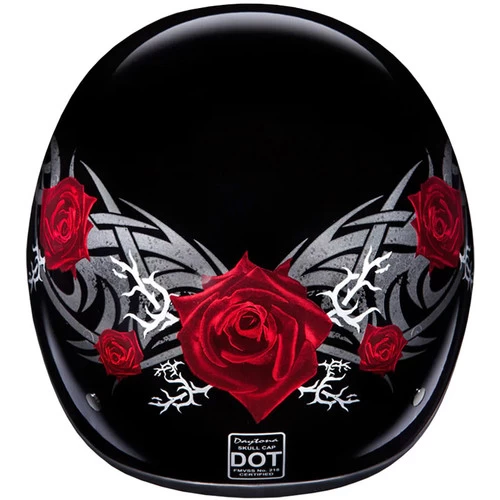 Daytona Skull Cap Helmet Rose 2 Daytona Skull Cap Helmet Rose - Image 2