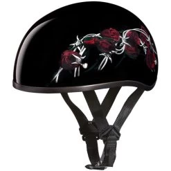 Daytona Skull Cap Helmet Barbed Roses