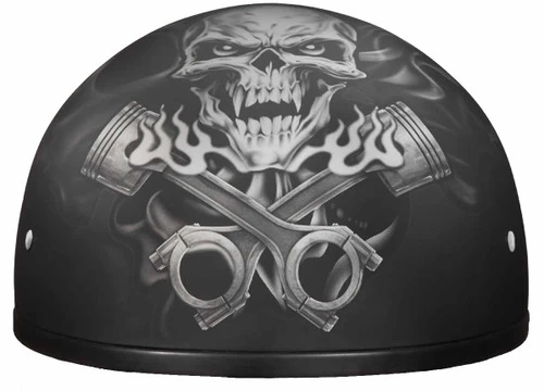 Daytona Skull Cap Helmet Pistons Skull 1 Daytona Skull Cap Helmet Pistons Skull