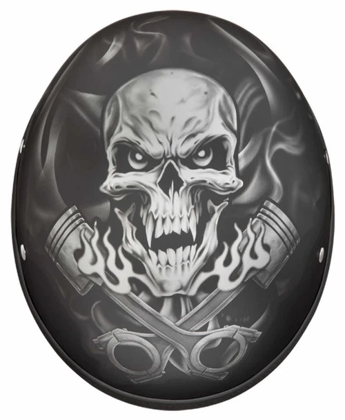 Daytona Skull Cap Helmet Pistons Skull 2 Daytona Skull Cap Helmet Pistons Skull - Image 2