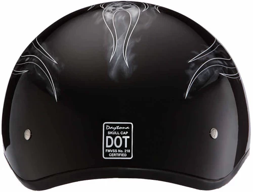Daytona Skull Cap Helmet Skull Flames Silver 5 Daytona Skull Cap Helmet Skull Flames Silver - Image 5