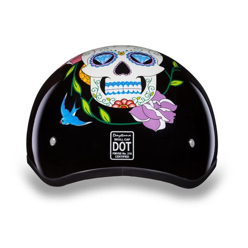 Daytona Skull Cap Helmet Diamond Skulls 4 Daytona Skull Cap Helmet Diamond Skulls - Image 4