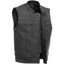 First Manufacturing Sharp Shooter Vest -HJC Store first manufacturing sharp shooter jacket black center zip 13429.1700275637