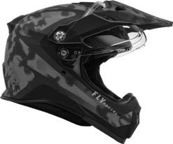 Fly Racing Trekker Pulse Helmet -HJC Store fly racing trekker pulse matte grey black camo shield up 08955.1644107970