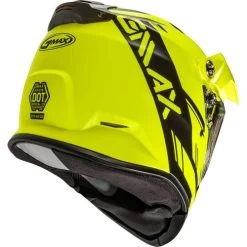 Gmax AT-21S Epic Snow Helmet - Dual Shield -HJC Store gmax at 21s epic helmet dual shield hi vis black back right 66119.1603451681