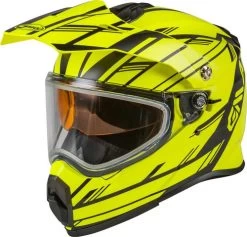 Gmax AT-21S Epic Snow Helmet - Dual Shield -HJC Store gmax at 21s epic helmet dual shield hi vis black left 44200.1603451673
