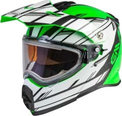 Gmax AT-21S Epic Snow Helmet - Electric Shield -HJC Store gmax at 21s epic helmet electric shield green white black left 10536.1603449003