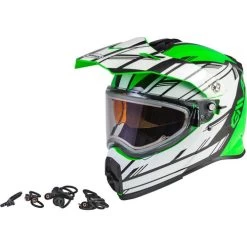 Gmax AT-21S Epic Snow Helmet - Electric Shield -HJC Store gmax at 21s epic helmet electric shield green white black 31660.1603448327