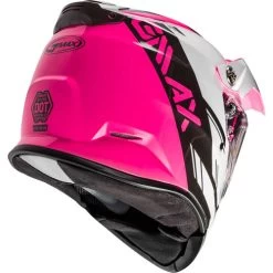 Gmax AT-21S Epic Snow Helmet - Electric Shield -HJC Store gmax at 21s epic helmet electric shield pink white black back right 15448.1603448943