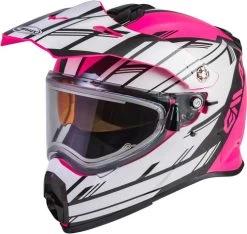 Gmax AT-21S Epic Snow Helmet - Electric Shield -HJC Store gmax at 21s epic helmet electric shield pink white black left 62116.1603448937