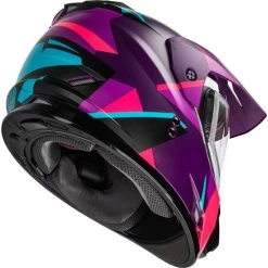 Gmax GM-11S Ripcord Helmet - Electric Shield 39 Gmax GM-11S Ripcord Helmet - Electric Shield -HJC Store gmax gm 11s ripcord helmet electric shield matte purple pink back right 93497.1669508371